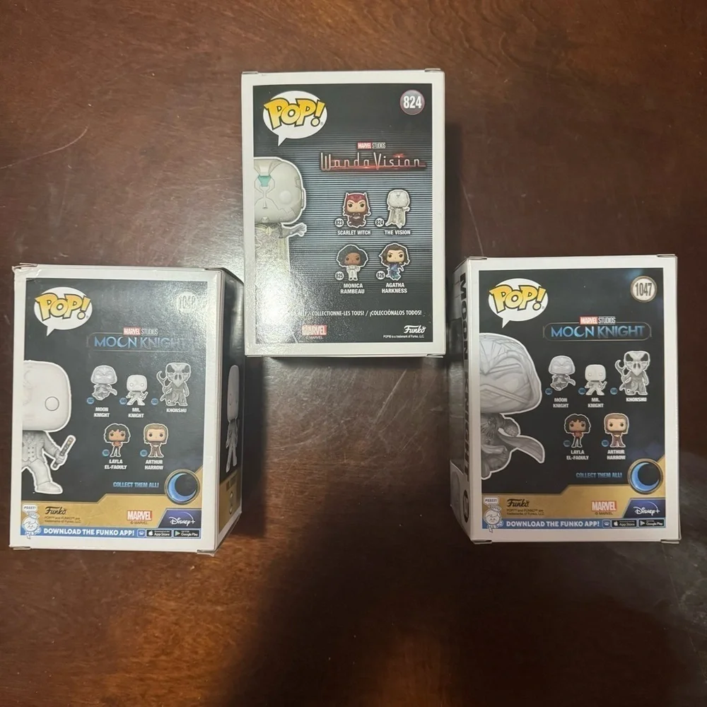 Marvel Moon Knight And The Vision Funko Pop Lot White Costume Funko Lot (ALL 3)